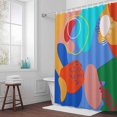 thumbnail image 5 of Abstract Boho Fabric Shower Curtain Minimalist Line Shapes Aesthetic Washable Shower Curtains for Bathroom, Waterproof Bath Curtain with Hooks Home Decor 72x72in, 5 of 8