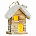 thumbnail image 2 of Adorno colgante de casa de Navidad con faro, decoración en miniatura de pueblo de madera Estilo A, 2 of 9