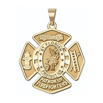 Picturesongold.Com Saint Florian Protector Firefighters Religious Necklace Pendants Adult-3/4 10K YG