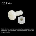 thumbnail image 3 of Uxcell 20 Pairs Nylon Screw Nut Assortment, M8x20mm Slotted Pan Head Screws & M8 Hex Nuts, 3 of 4