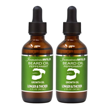 Jamaican Wild Beard Oil Growth Oil Longer&Thic Peppermint 2oz (Pack of 2)