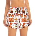 thumbnail image 2 of Balery Autumn Gnome Pantalones cortos deportivos para mujer con forro y dos bolsillos, elásticos, para entrenamiento, gimnasio, yoga-Large, 2 of 7