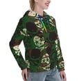 thumbnail image 6 of Fotbe Camouflage Skull Pattern Womens Long Sleeve Hoodie, Pullover Hooded Sweatshirt, Kangaroo Pocket Hoodie with Eye-catching Drawstrings-, 6 of 7