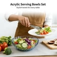 thumbnail image 4 of 4 Pcs Acrylic Serving Bowls Set, 9 in Colorful Striped Acrylic Salad Mixing Bowls, 62 oz Acrylic Bowls for Fruit Salad Snacks Popcorn Candy Vegetables, 4 of 6