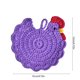 thumbnail image 3 of Posavasos De Pollito Tejidos A Mano Al Crochet Juego de 1 posavasos de té con forma de pollito morado, tejido a mano, para tazas y vasos JASKFLY, 3 of 9