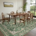 thumbnail image 3 of SIXHOME 5x7 Feet Washable Non-Slip Area Rug - Traditional Distressed Vintage Green Rug with Retro Floral Design, Ultra-Soft Indoor Carpet for Living Room, Bedroom, Dining Room, 3 of 7