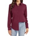 thumbnail image 5 of Red Womens Tops Womens Long Sleeve Tops Collared V Neck Shirts Lightweight Sweatshirt 2025 Fall Fashion Clothes Going Out Tops for Women, 5 of 6