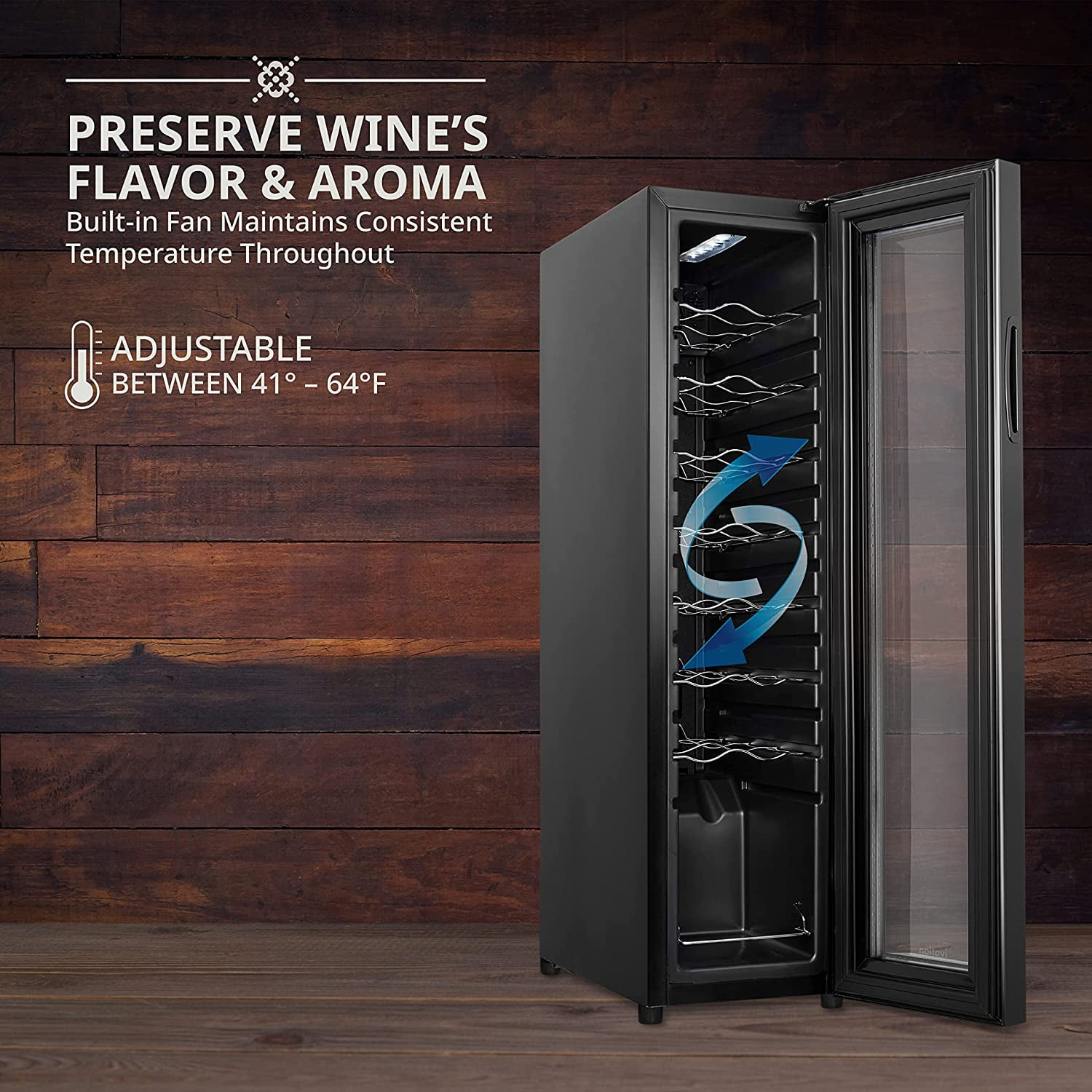 IVATION 16-Bottle Compressor Wine Refrigerator with Lock, Black