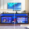 thumbnail image 5 of ChVans Modern LED TV Stand for TVs up to 80" with Adjustable LED Lights/Outlet, High Gloss Entertainment Center with Open Shelves Storage, Media Console TV Stands for Living Room, Game room, Bedroom, 5 of 7
