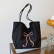 thumbnail image 5 of Bolso Elegante Compras Sencillo Mano Con Lazo para Mujer Lona Fiesta Y, 5 of 9