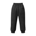 thumbnail image 5 of Womens Brushed Back Fleece Capri Joggers, Lightweight Lounge Sweatpants, Elastic Drawstring Waist, Cropped Running Pants for Petite, Fall Casual Loungewear, 5 of 7