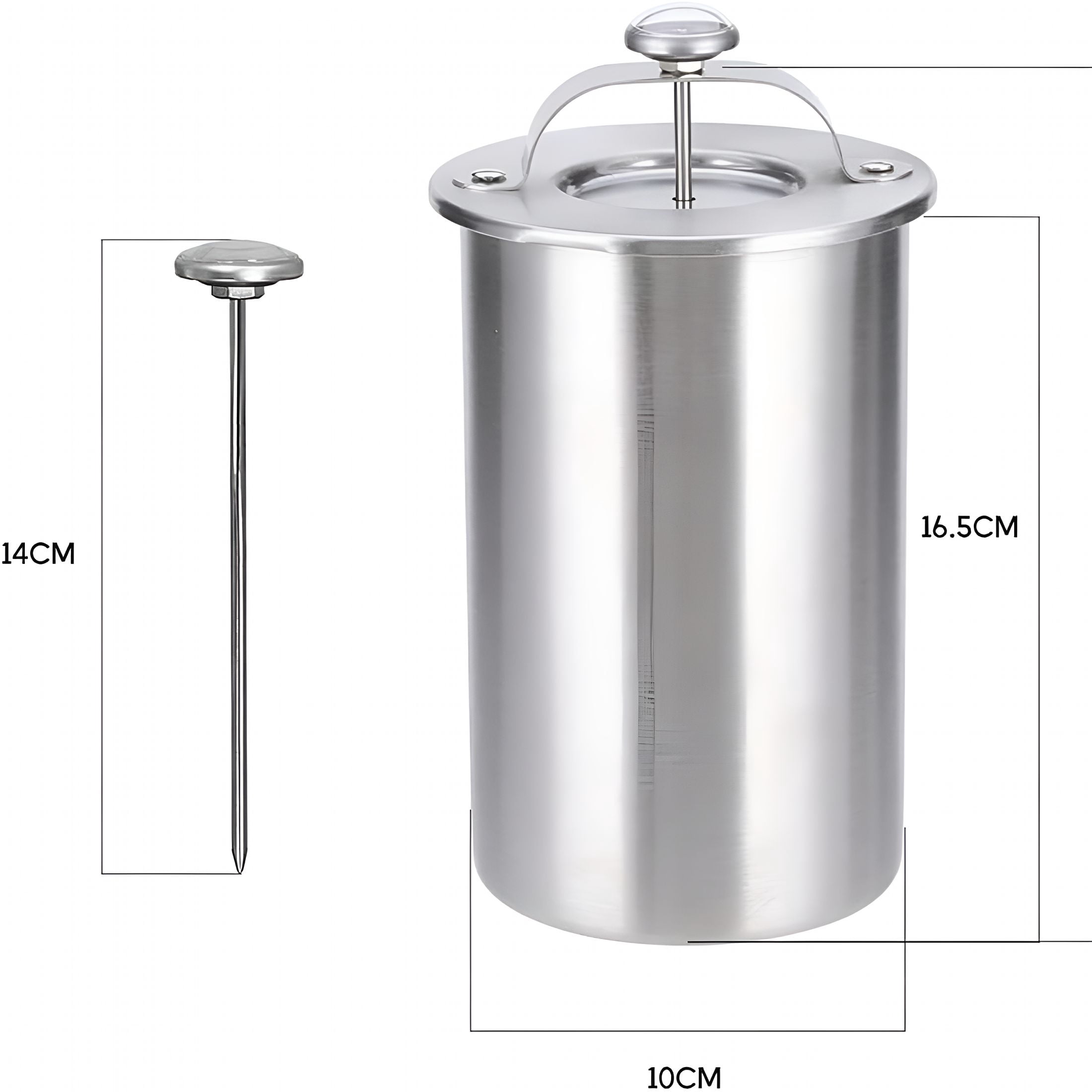 EXLEAF Meat Press Maker Stainless Steel Ham Press Maker with Thermometer Sandwich Deli Meat Press Bacon Ham Maker for Making Silver Deli Press for Meats