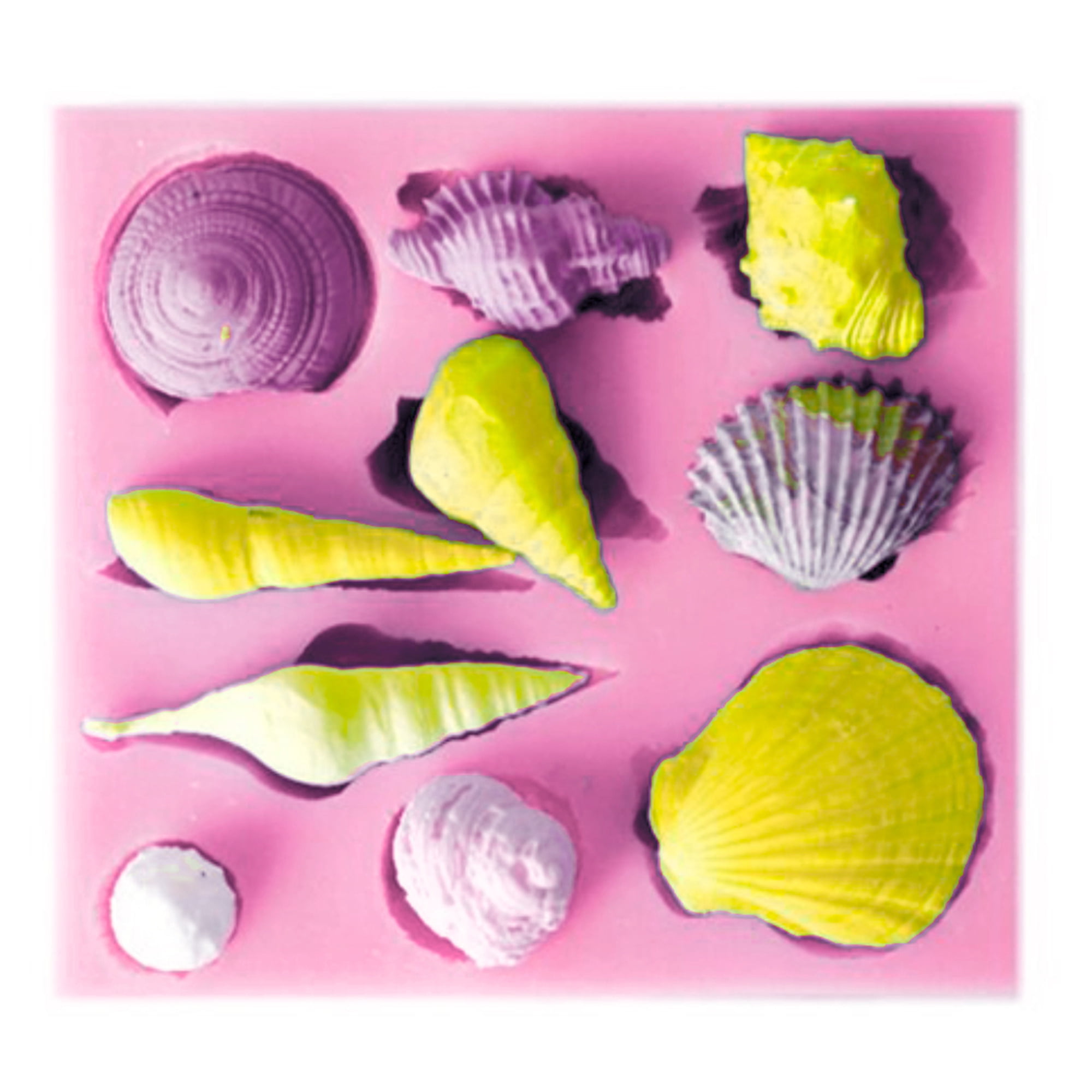 DIY Mold Cake Beach Stones Silicone Mould Summer Sea Shells Conch 