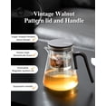 thumbnail image 4 of Tea Pot, Enchanted Glass Teapot with Infuser and Magnetic Suction Lid for Mess-Free Loose Tea Diffusers, Black Walnut Pattern Handle, Tea Lovers Gifts, 4 of 16