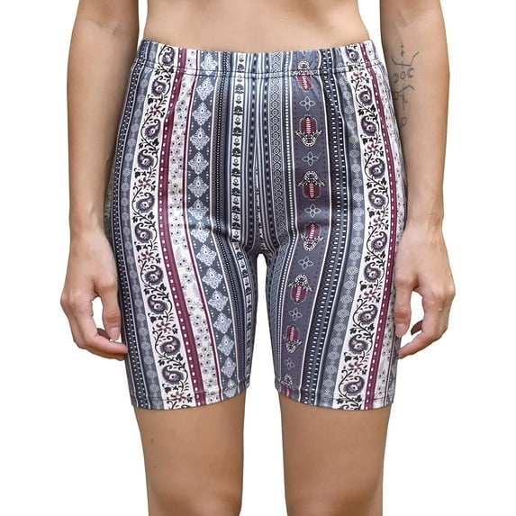 Daisy Del Sol Women's High Waisted Stretchy Soft Tie Dye Floral Solid Yoga Athleisure Loungewear Biker Long Shorts