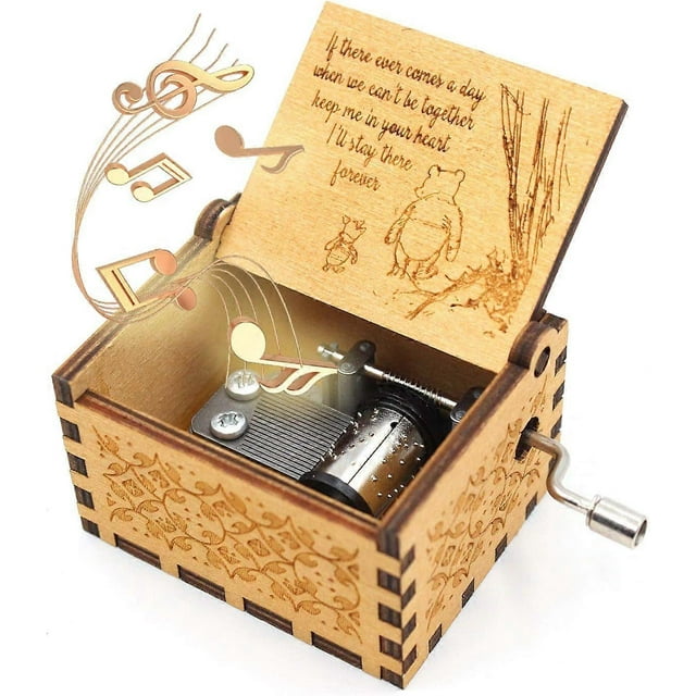 Wooden Music Box - The Pooh Saying Music Box, Gift for Friend, Cousins, BFF, New Year's Gifts, 1 Set