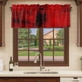 thumbnail image 6 of Red Curtain Valances for Windows, Kitchen Valance Window Treatments Panel 2 Pack, Retro Oil Painting Modern Abstract Art Aesthetics Rod Pocket Short Curtains for Bathroom Bedroom 42 x 18 Inch, 6 of 8