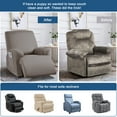 thumbnail image 4 of KINCAM Recliner Chair Covers with Pockets, 3 Pieces Solid Furniture Armchair Slipcovers, Taupe, 4 of 10