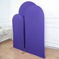 thumbnail image 6 of BalsaCircle 3 Fitted Purple Matte Spandex Round Top Wedding Arch Backdrop Stand Covers Set Party, 6 of 7