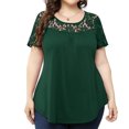 thumbnail image 1 of Pntutb Moda Mujer Causal Cuello Redondo Blusa Sólida Encaje Manga Corta Camiseta Verano Tallas Grandes tops Pntutb Pntutb-2539, 1 of 9
