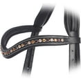 thumbnail image 2 of Exion Horse Browband For English Bridle | Curved Shape Padded Equestrian Browband For Show & Dressage | Light Peach, Burgundy, Topaz Crystal Browband For Horses, 2 of 5