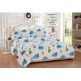 thumbnail image 3 of Fancy Linen Dinosaur 5pc Twin Comforter Set for Kids Rhino Aqua Green White Blue New # Dinoland Aqua, 3 of 3