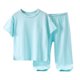 thumbnail image 1 of Gibobby Conjunto térmico bebé Camiseta de manga corta de color sólido para niños + Pantalones Ropa de informal diaria de verano(Azul claro, 3-4 Años), 1 of 5
