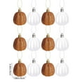 thumbnail image 2 of LmnLft Gold and White Mini Pumpkin Ornaments for Halloween Thanksgiving Christmas Decor, 2 Inch Decorative Hanging Pumpkins for Home Party Displays, 2 of 7