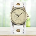 thumbnail image 2 of MAYUJIAA Montre Mode Rétro Tour Eiffel Cadran Hommes Femmes Rond Cuir PU Quartz (Blanc) SS311-68133, 2 of 3