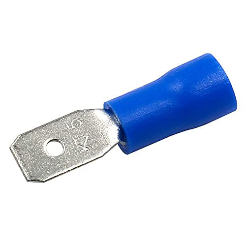 Baomain Blue Female Insulated Spade Wire Connector Electrical Crimp Terminal 16-14 AWG 2.8 x 0.5mm 100 Pack 