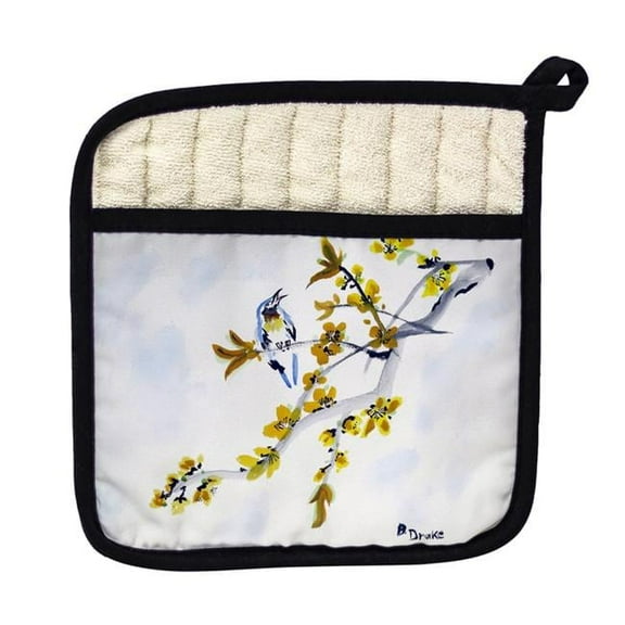 Betsy Drake PT521 Bird & Forsythia Pot Holder