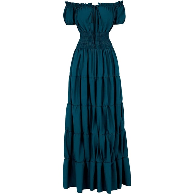 Zhitunemi Disfraz renacentista para mujer, vestido medieval de camisola, camisetas campesinas irlandesas debajo del vestido