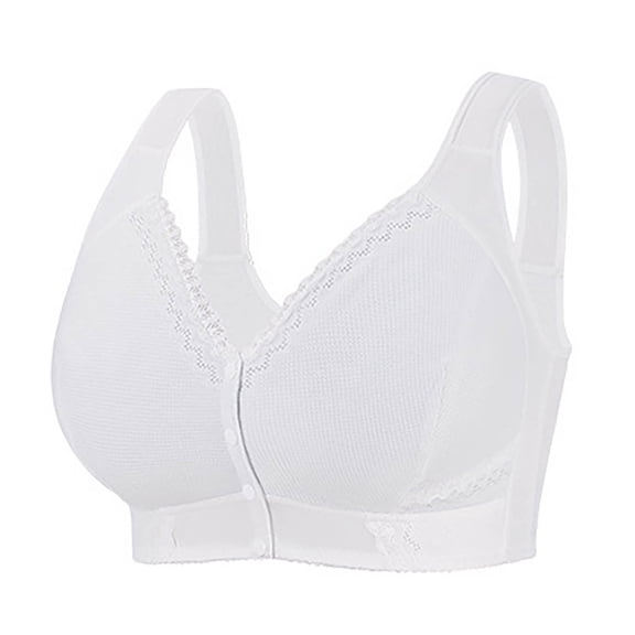 PUMISAS Oversized Wirefree Bras For Women Front Closure Bra With Button Push-Up Adjustable Top Solid Color Comfortable Bras