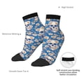 thumbnail image 4 of Goofa white Skull daisy in water Pattern Non Slip Socks with Grips for Elderly, Crew Socks Yoga Hospital Socks Cushioned Sole Gripper Socks for Men Women, 4 of 5