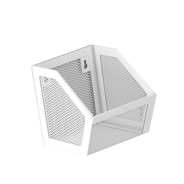 Cesta colgante de pared, organizador de cocina, elegante, versátil, para montaje en pared, ahorra espacio. Cuadrícula blanca 1