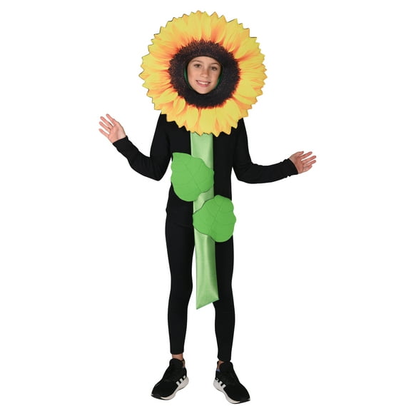 Rasta Imposta Sunflower Flower Halloween Costume, Girls and Boys, Yellow, Child Size 7-10, 1168-710