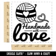 thumbnail image 2 of Handmade With Love Crochet Yarn Self-Inking Rubber Stamp Ink Stamper - Blue Ink - Large 1-1/2 Inch, 2 of 7