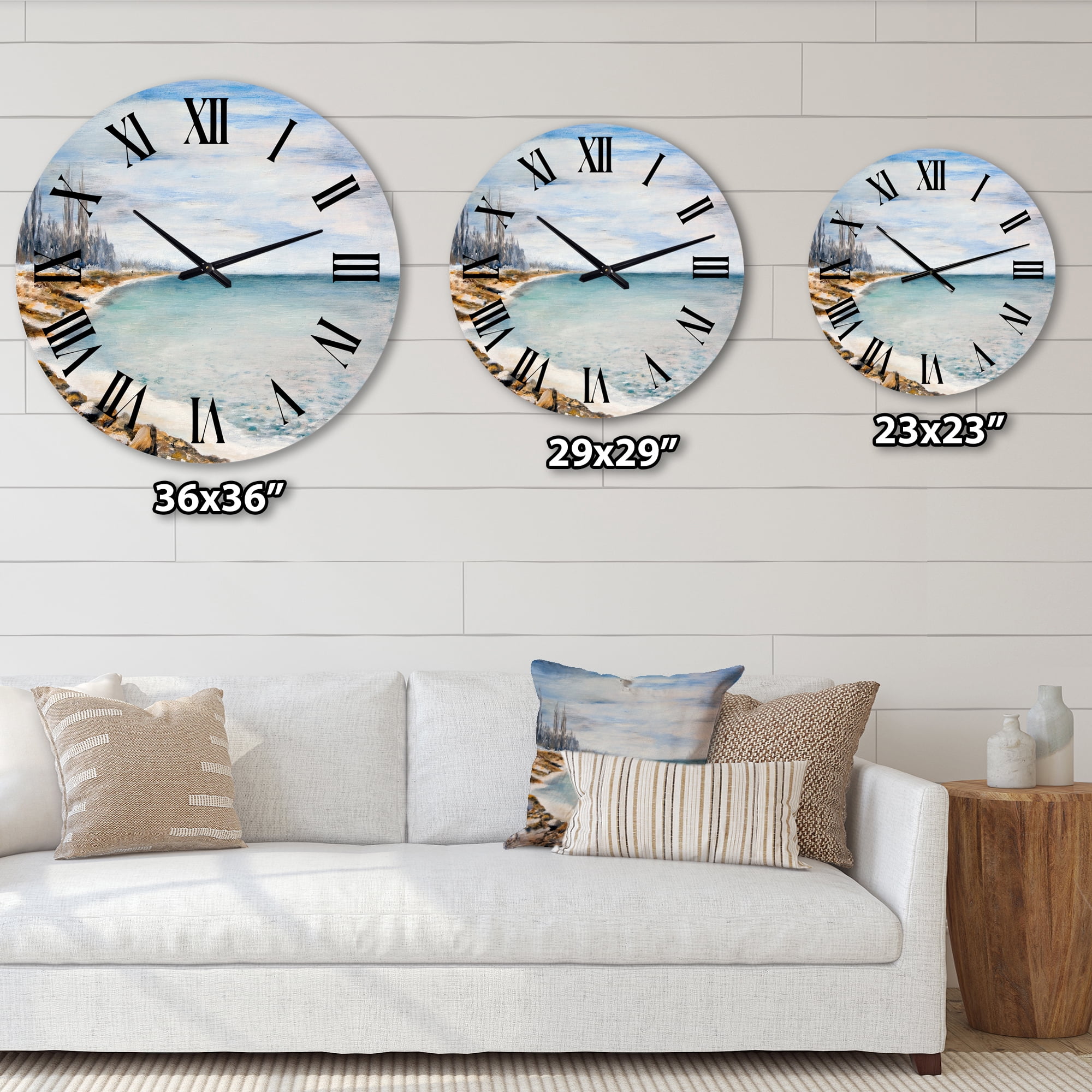 Designart 1 in Quartz Coastal Wall Clock