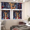 thumbnail image 2 of Christmas Elk 3 Piece Kitchen Curtains Valance and Tiers Set Rod Pocket Cafe Curtains 36 Inch Washable Curtain Drape Set for Bathroom Living Room Halloween Decor (54 "X18+27.5 "X36 X2), 2 of 5