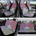 thumbnail image 2 of Jeiento Boho Mandala Car Seat Cover Full Set with Steering Wheel Cover Seat Belt Pads Cup Holders Keychain Auto Accessories Universal Fit for Most Cars SUV Van Truck Sedan, 2 of 9