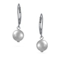 thumbnail image 2 of Bling Jewelry Womens Classic Black White Pink Pearl Drop Ball Earrings Sterling Silver Leverback, 2 of 5
