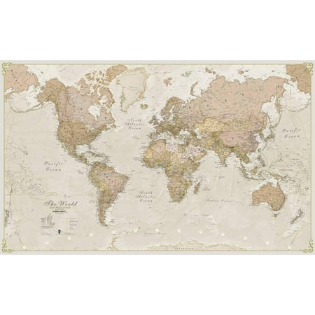 1850 Antique Map - World Antique Megamap 1:20, Wall Map Giant Poster - 77.5x46