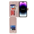 thumbnail image 6 of Feishell Compatible with for iPhone 13 Pro Wallet Case Crossbody, Zipper Phone Case with RFID Blocking Card Holder Wrist Strap Leather Purse Gift for Women For iPhone 13 Pro, Rosegold, 6 of 10