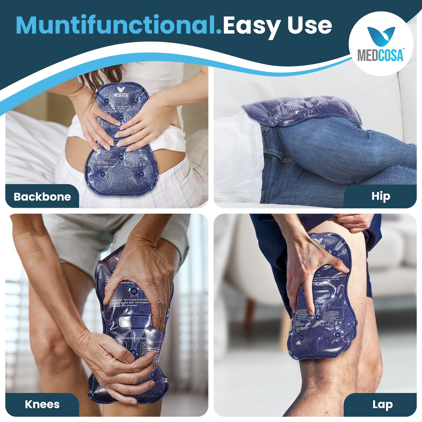 Medcosa Vasectomy Ice Packs - Vasectomy Gifts for Men - Groin Ice Pack - Reusable and Comfortable Velvet Material - Moulds to Body - Remains Cold for 25 Mins