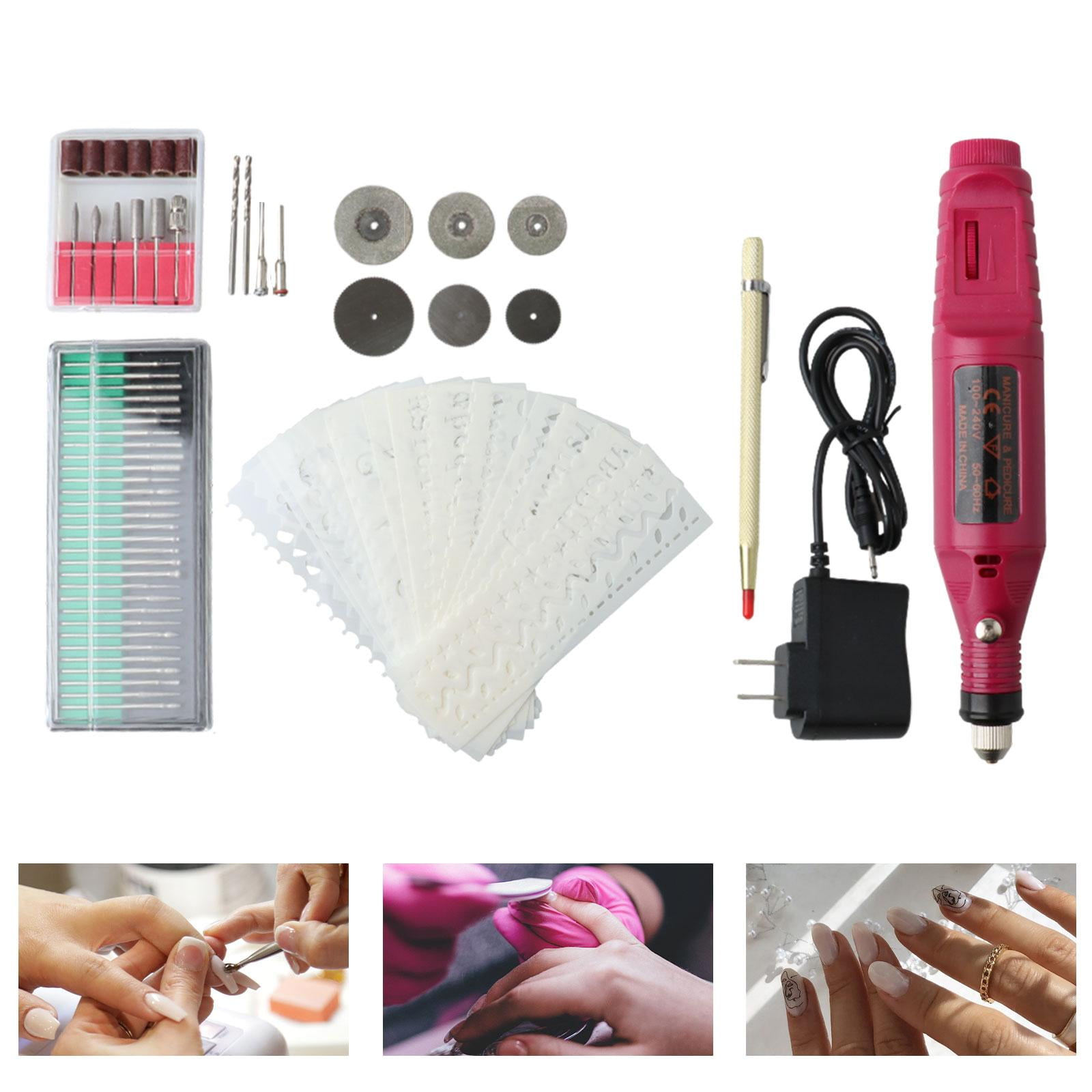 Carving Tool Electric Drill DIY Nail Art Tools for Stone Jewelry Woodworking Red