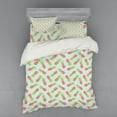 thumbnail image 2 of Ambesonne Vintage Bedding Set 3 Pcs, Doodle Style Pineapple, Twin XL, Dark Coral Pale Blue, 2 of 3