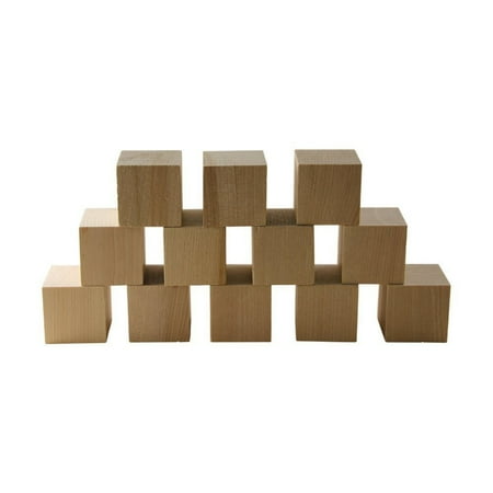 Wood Cube - Wooden Cubes – 1.5” Inch - Baby Wood Square Blocks – For Puzzle Making, Crafts, And DIY Projects –50 Pieces by Woodpecker Crafts