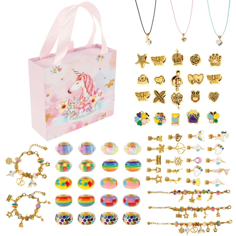 Macrame Jewellery Making Kit Spiral Wrap Bracelet & Crystal Glass Beads  Girls Hobby DIY Craft Gift Set 
