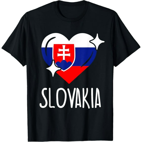 men and women can wear，Patriotic Slovak Vintage Heart Slovakian Kids Slovakia Flag T-Shirt