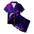 thumbnail image 4 of Kogui Pjs for Girls Silk Girls Pajamas, Satin Silky Pjs Set Kids 2Pcs Button-Down Nightwear Sleepwear Size 8-9 (Dark Purple,8-9 Years), 4 of 4